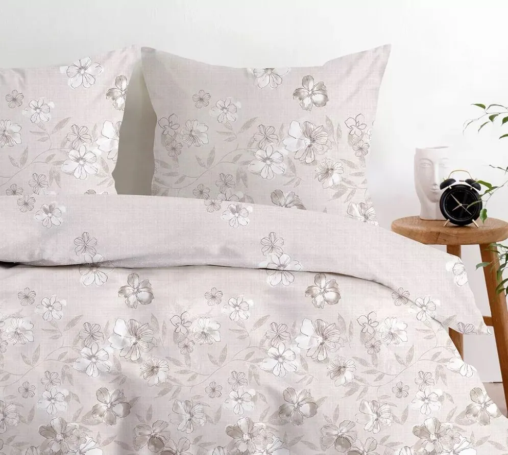 Pościel Bawełniana Greno Premium Linen 160x200 Beżowa na zamek MIRAT.