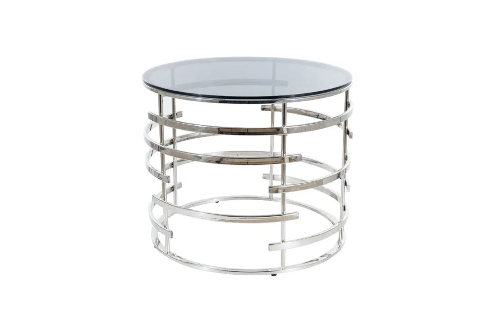 Ława LIVIA 60x60 srebrna w stylu glamour I sklep meblowy MIRAT. styl GLAMOUR
