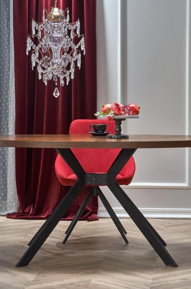 Stół LOCARNO 170x90 orzech/czarny owalny firmy Halmar | MIRAT. styl LOFT
