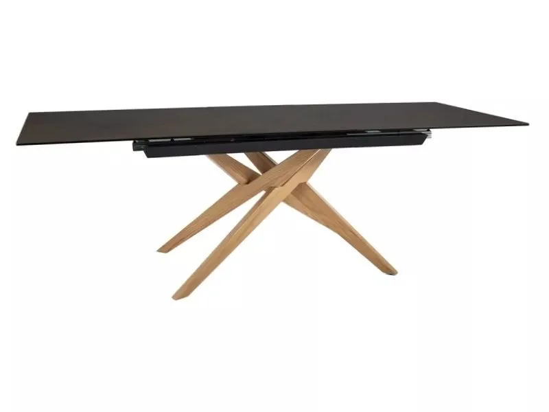 Stół rozkładany LORETO CERAMIC 180(230)x90 brązowy mat/dąb nowoczesny I sklep meblowy MIRAT. styl GLAMOUR