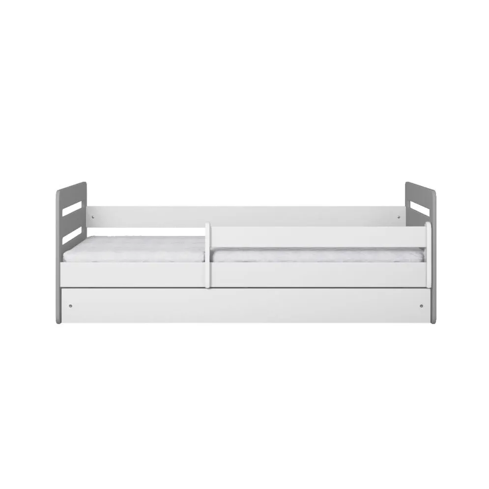 Łóżko dziecięce TOMI MIX 140x80 białe/szare | MIRAT.