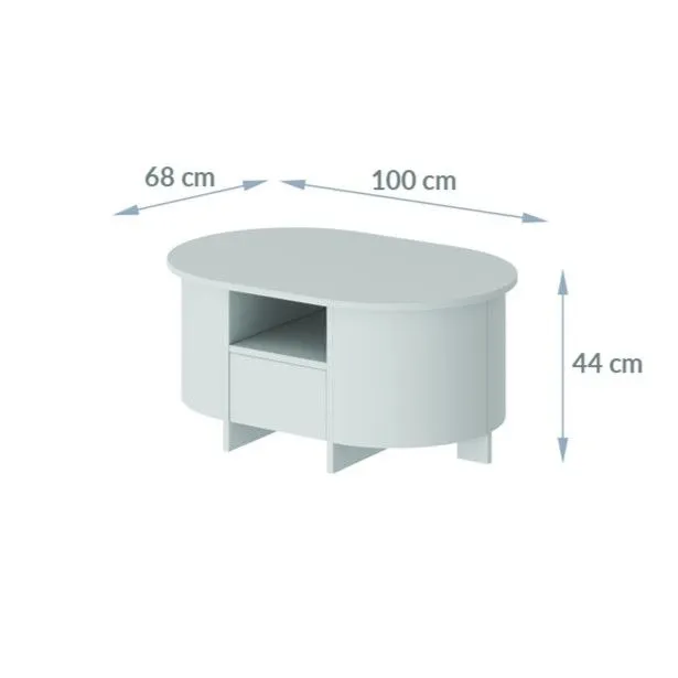 Ława owalna LUMIA AC 68x100 granatowa I sklep meblowy MIRAT. styl PASTELE