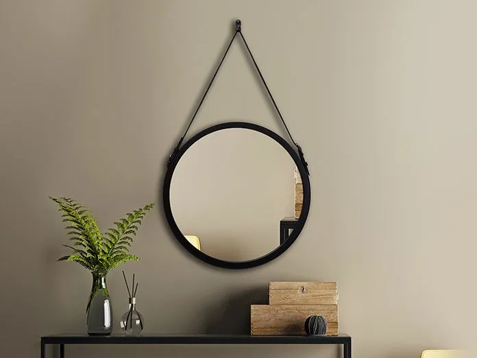 Okrągłe lustro wiszące BELT 85x85 do łazienki | MIRAT. w stylu kolekcja