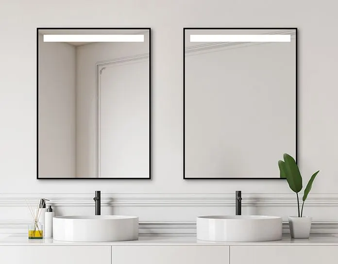 Prostokątne lustro wiszące DIMA 1 80x60 z oświetleniem LED | MIRAT. w stylu kolekcja