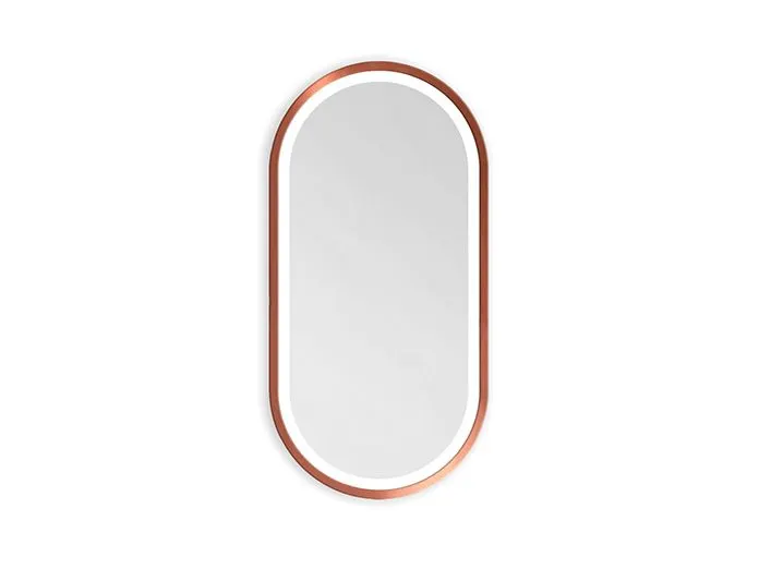 Lustro łazienkowe owalne KORIA 60x100 z LED w drewnianej ramie | MIRAT. w stylu  kolekcja
