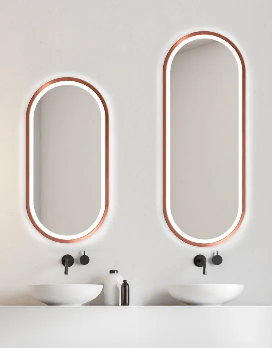 Lustro łazienkowe KORIA 50x130 owalne wiszące | MIRAT. w stylu kolekcja