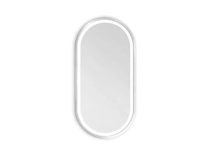 Lustro łazienkowe owalne KORIA 60x130 z LED w drewnianej ramie | MIRAT. w stylu kolekcja