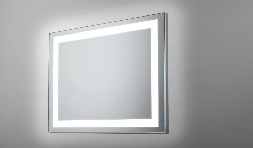 Prostokątne lustro wiszące ALBA 100x63 z oświetleniem LED | MIRAT.