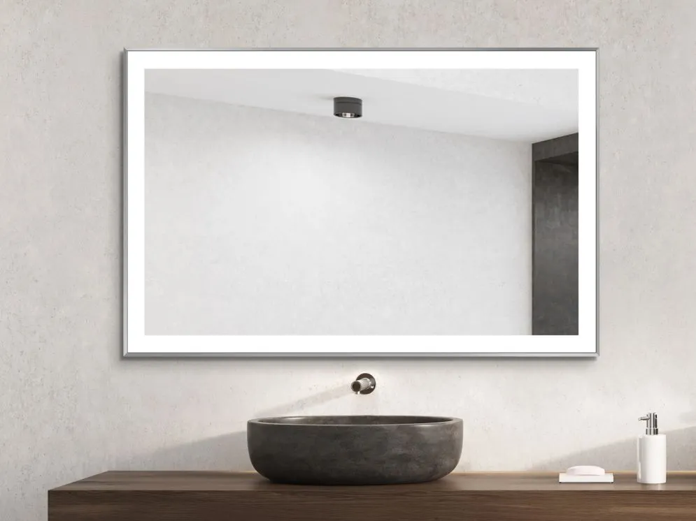 Lustro wiszące OTE 120x65 z ramą i oświetleniem LED | MIRAT. w stylu kolekcja
