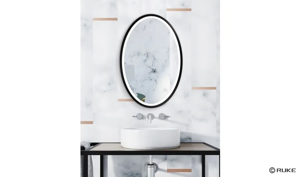 Lustro łazienkowe OVAL 65x100 wiszące dekoracyjne | MIRAT.