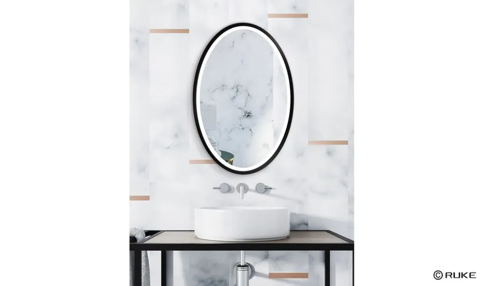 Lustro łazienkowe OVAL 70x110 wiszące dekoracyjne | MIRAT.