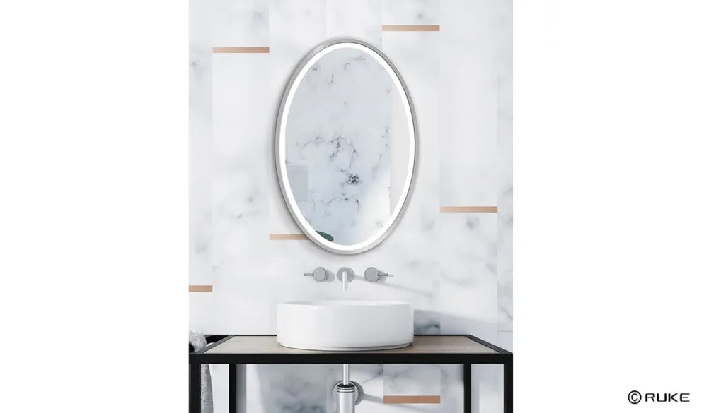 Lustro łazienkowe OVAL 65x100 wiszące dekoracyjne | MIRAT.