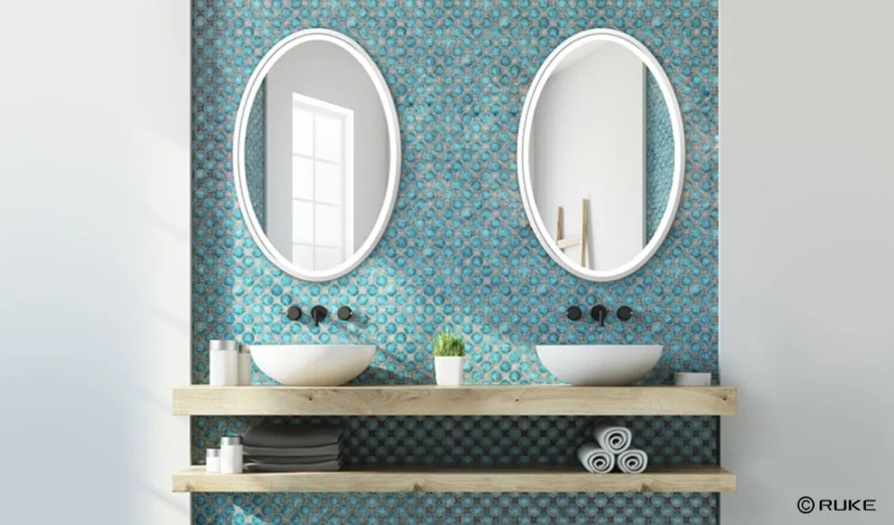 Lustro łazienkowe OVAL 65x100 wiszące dekoracyjne | MIRAT.