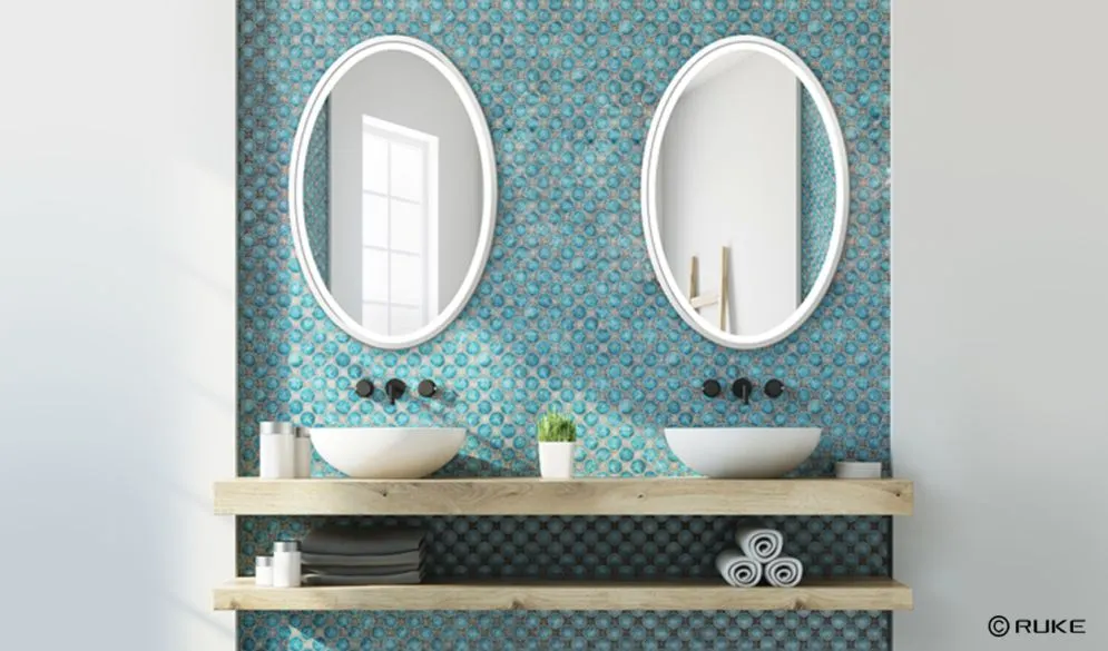 Lustro łazienkowe OVAL 70x110 wiszące dekoracyjne | MIRAT.