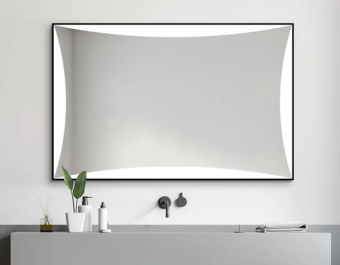Nowoczesne lustro wiszące RENY 100x63 z oświetleniem LED | MIRAT.