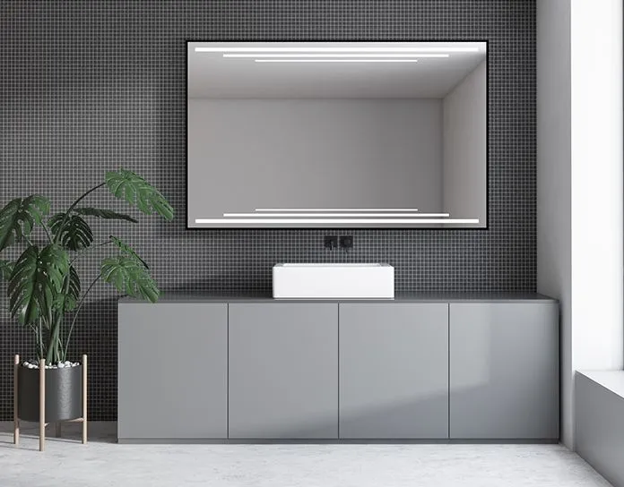 Łazienkowe lustro wiszące SELENA 80x60 z oświetleniem LED | MIRAT.