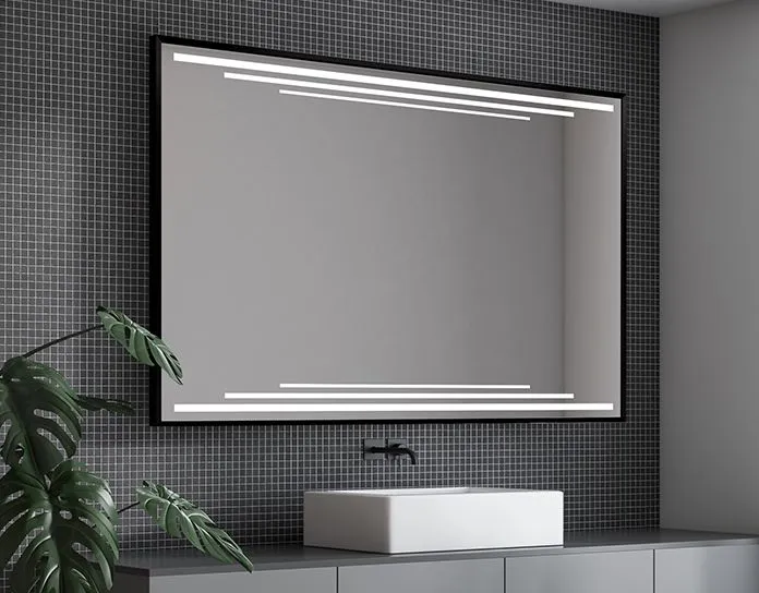 Łazienkowe lustro wiszące SELENA 80x60 z oświetleniem LED | MIRAT.