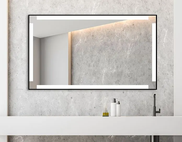 Designerskie lustro wiszące SILVIA 120x65 z oświetleniem LED | MIRAT.