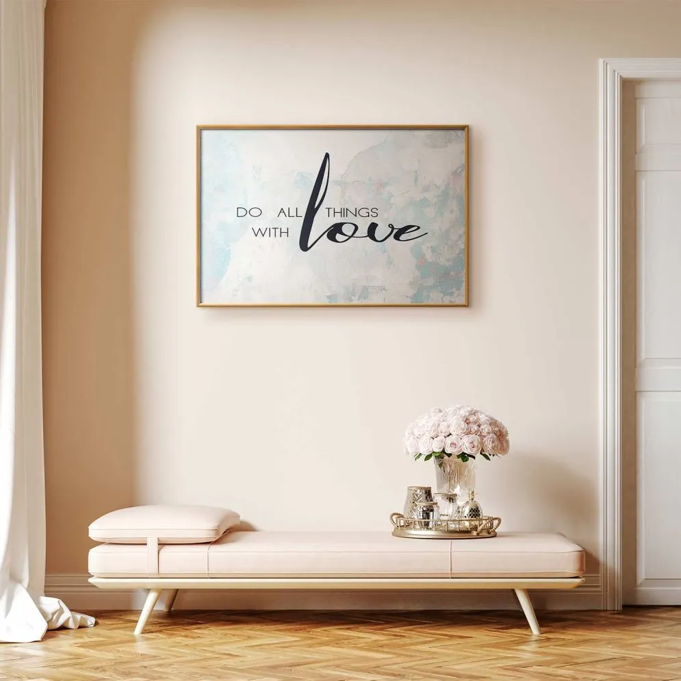 Plakat With love 90x60 cm z ramą złotą bez marginesu | MIRAT.