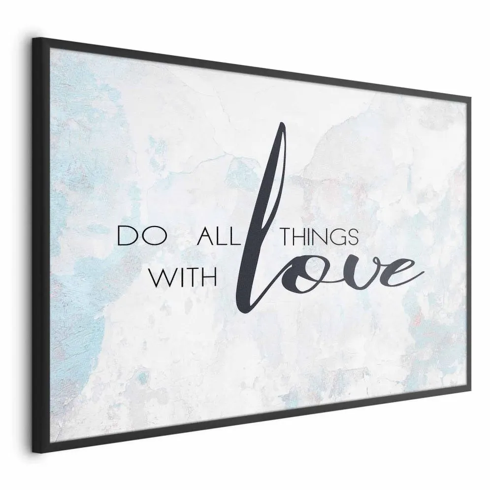 Plakat With love 30x21 cm z ramą czarną bez marginesu | MIRAT.