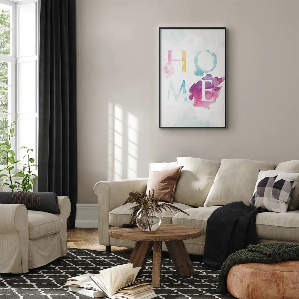 Plakat Tęczowe home 29,7x42 cm z ramą czarną bez marginesu | MIRAT.