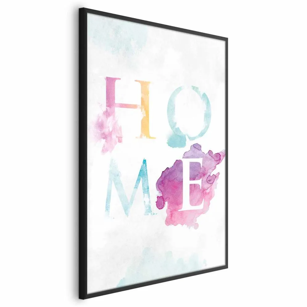 Plakat Tęczowe home 29,7x42 cm z ramą czarną bez marginesu | MIRAT.