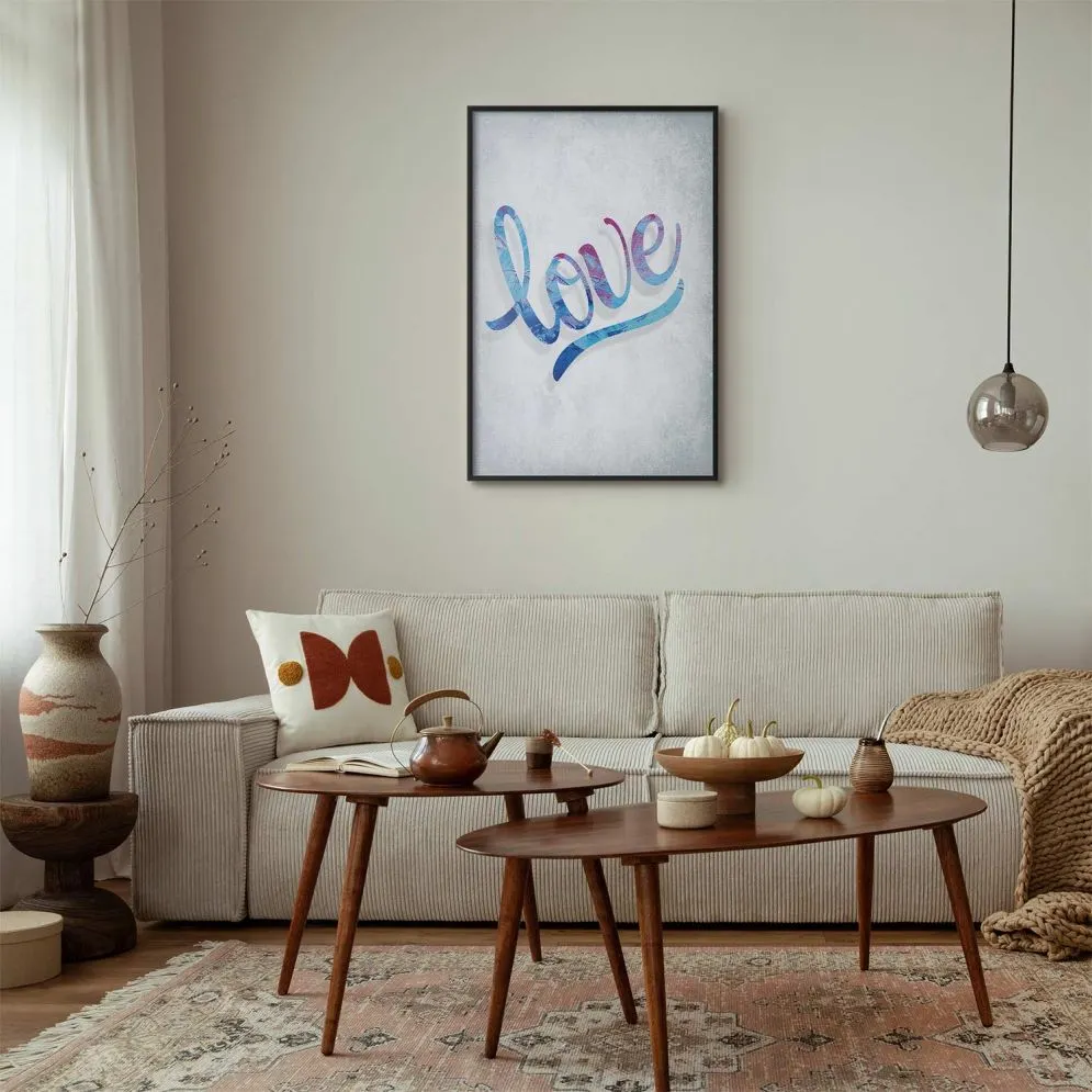 Plakat Love 29,7x42 cm z ramą czarną bez marginesu | MIRAT.