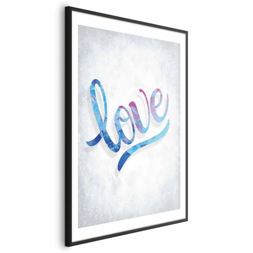 Plakat Love 21x30 cm z ramą czarną z marginesem | MIRAT.