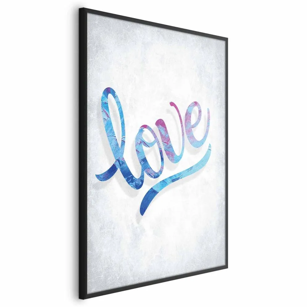 Plakat Love 29,7x42 cm z ramą czarną bez marginesu | MIRAT.