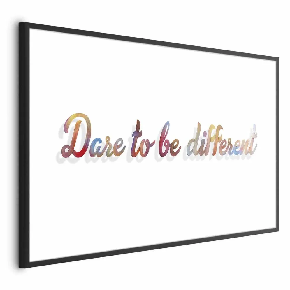 Plakat Be different 42x29,7 cm z ramą czarną z marginesem | MIRAT.