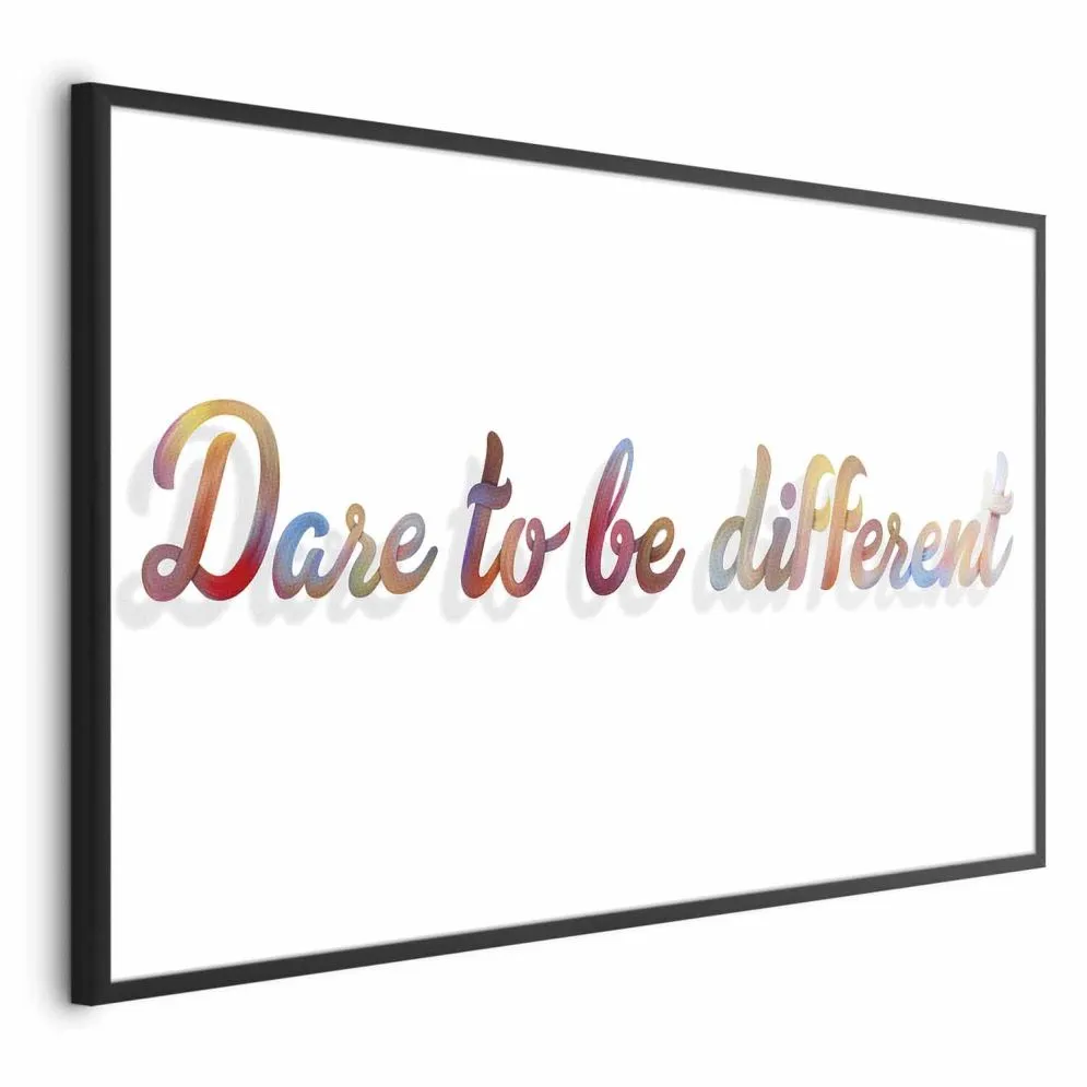 Plakat Be different 90x60 cm z ramą czarną bez marginesu | MIRAT.