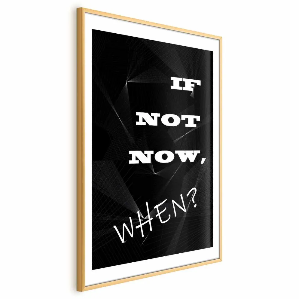 Plakat When 21x30 cm z ramą złotą z marginesem | MIRAT.