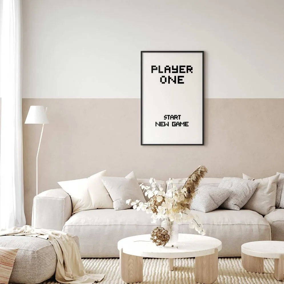 Plakat New game 21x30 cm z ramą czarną z marginesem | MIRAT.