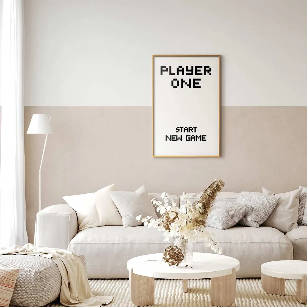 Plakat New game 21x30 cm z ramą złotą bez marginesu | MIRAT.