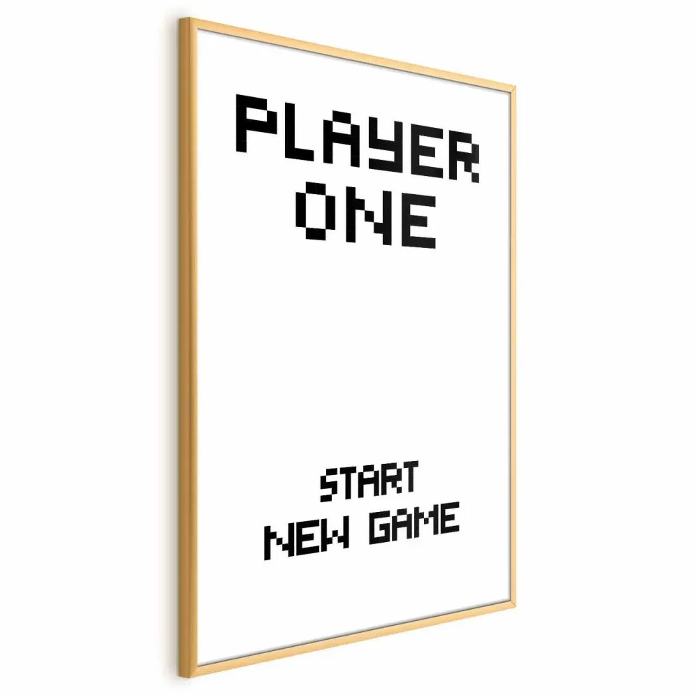 Plakat New game 21x30 cm z ramą złotą bez marginesu | MIRAT.