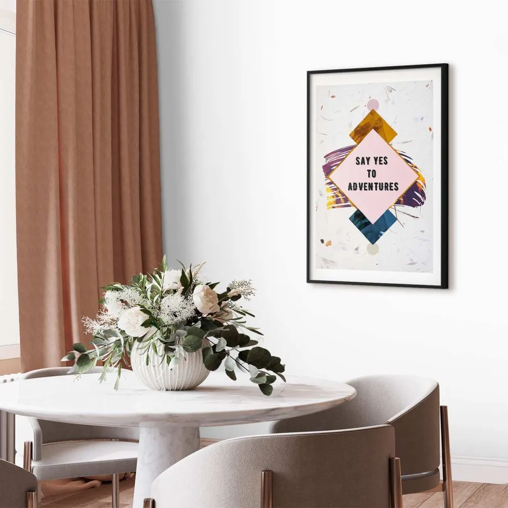 Plakat Say yes 60x90 cm z ramą czarną z marginesem | MIRAT.