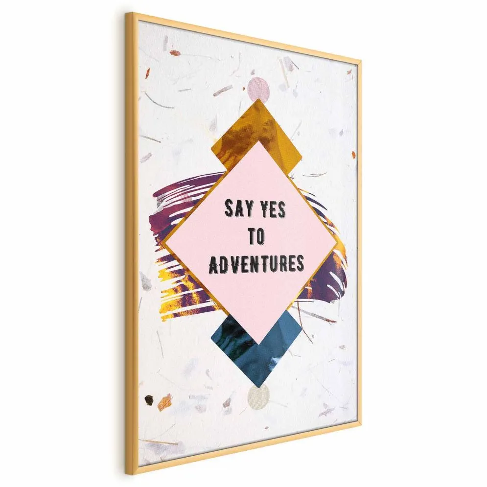 Plakat Say yes 60x90 cm z ramą złotą bez marginesu | MIRAT.