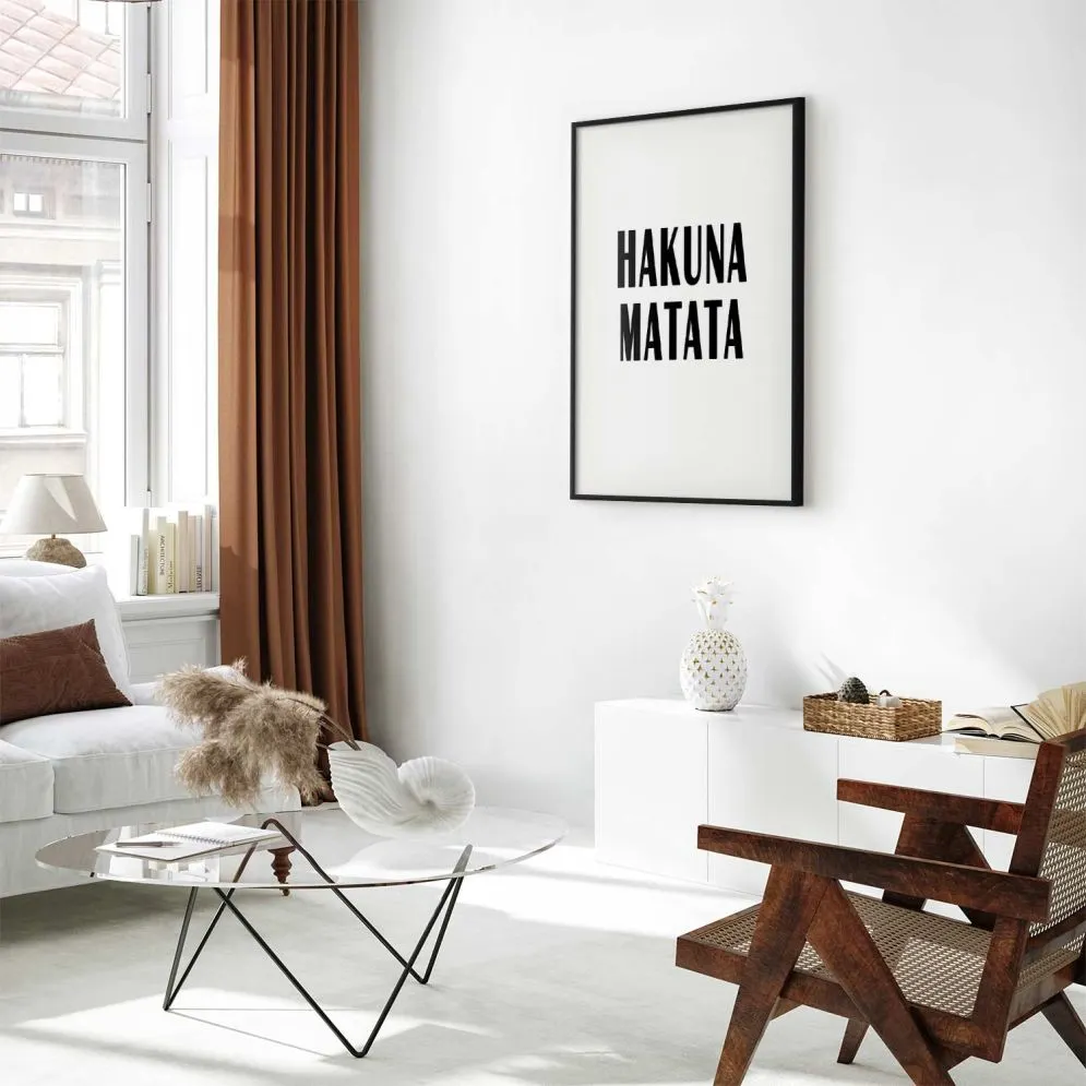 Plakat Hakuna Matata 21x30 cm z ramą czarną bez marginesu | MIRAT.