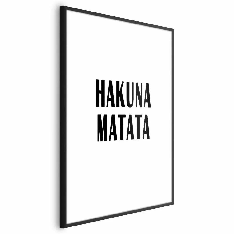 Plakat Hakuna Matata 21x30 cm z ramą czarną z marginesem | MIRAT.