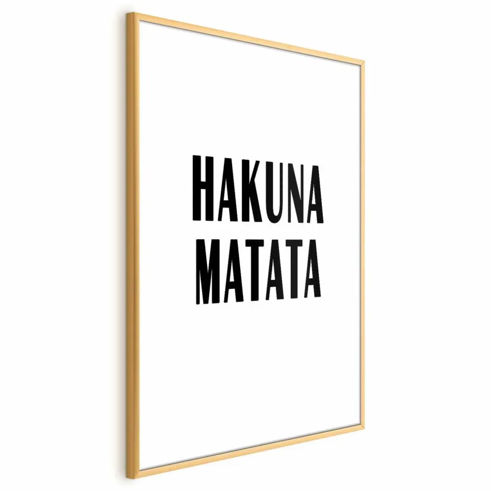 Plakat Hakuna Matata 21x30 cm z ramą złotą bez marginesu | MIRAT.