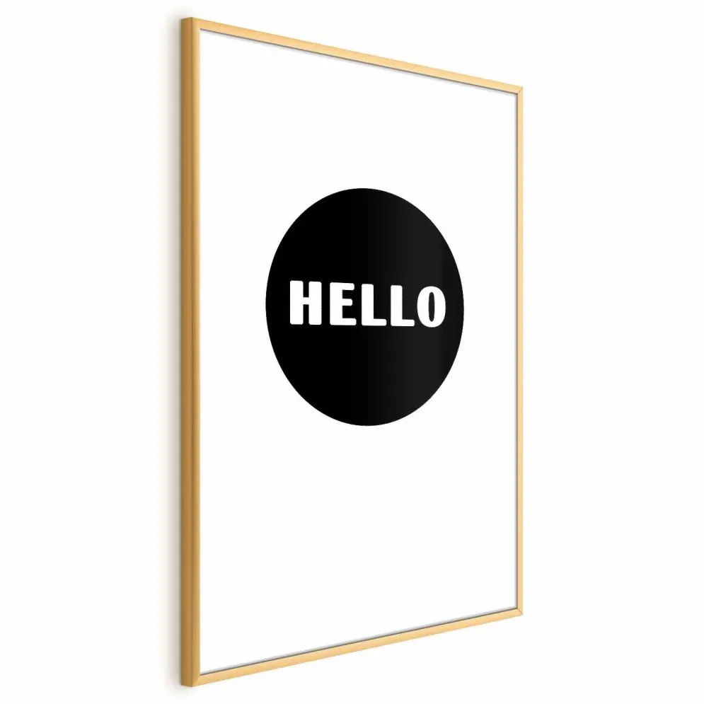 Plakat Na dzień dobry 40x60 cm z ramą złotą z marginesem | MIRAT.