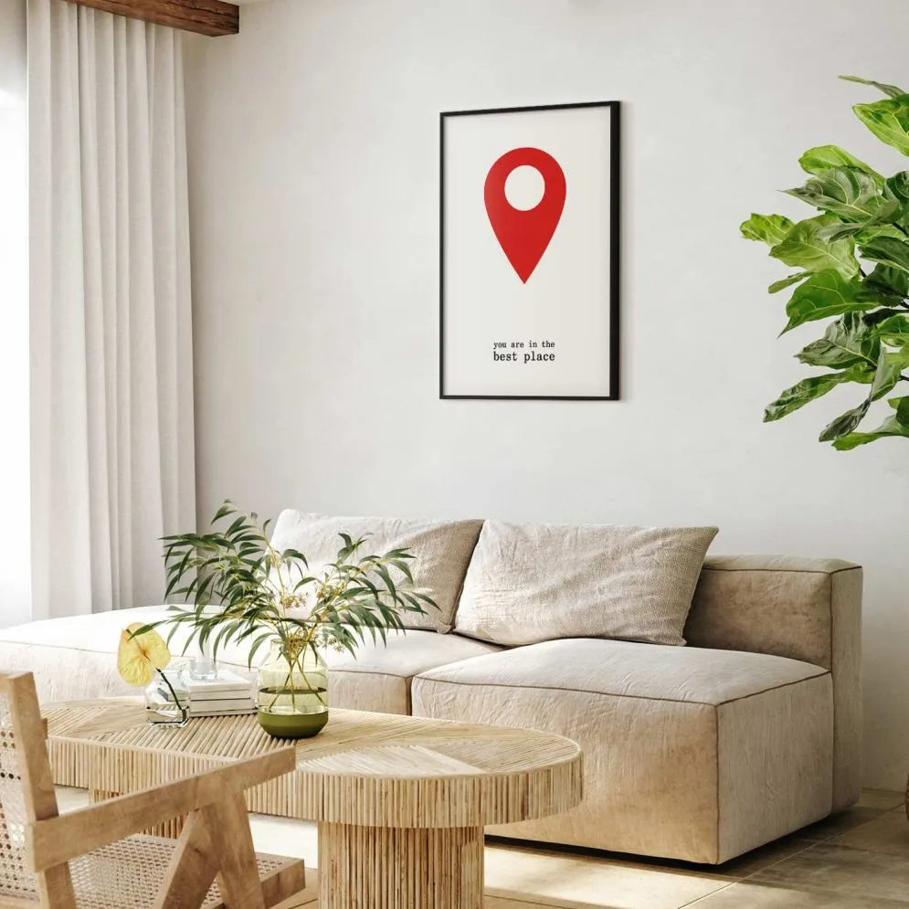 Plakat The best place 60x90 cm z ramą czarną bez marginesu | MIRAT.