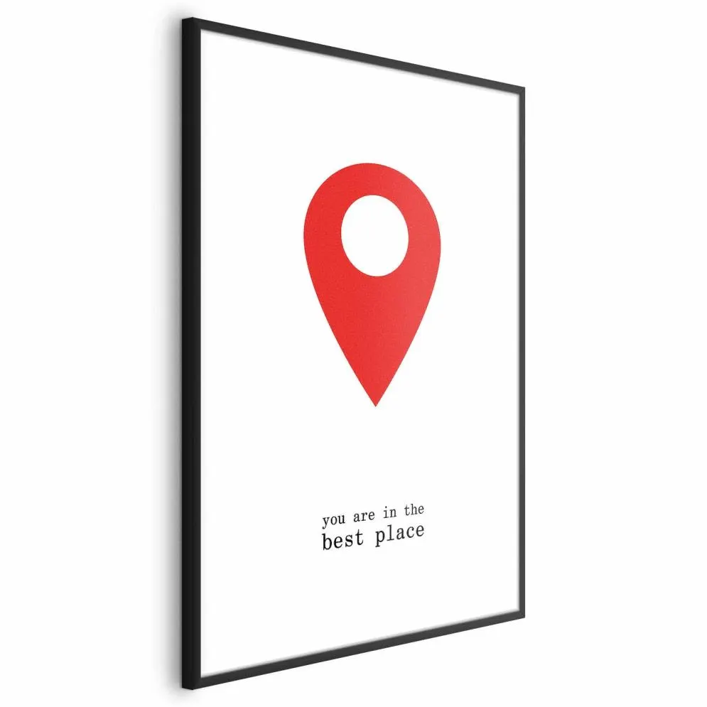 Plakat The best place 21x30 cm z ramą czarną z marginesem | MIRAT.