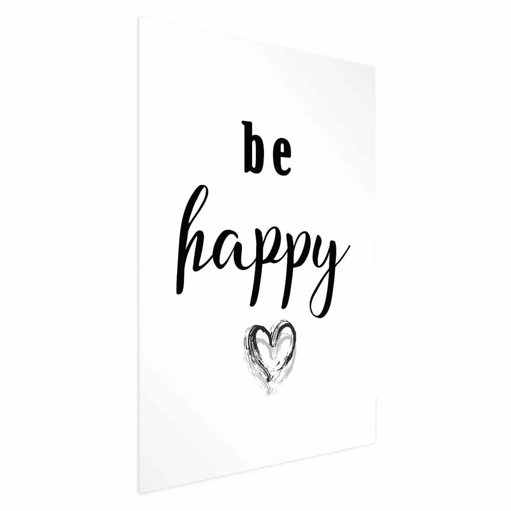 Plakat Be happy 21x30 cm bez ramy bez marginesu | MIRAT.