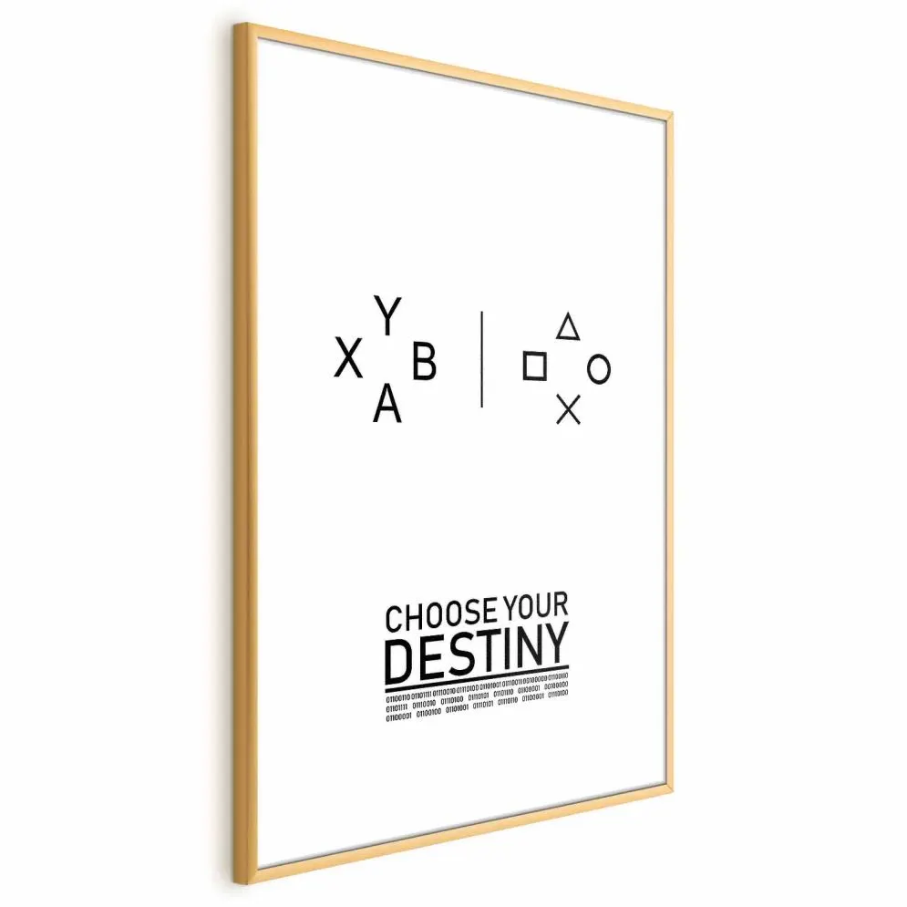 Plakat Choose your destiny 21x30 cm z ramą złotą z marginesem | MIRAT.