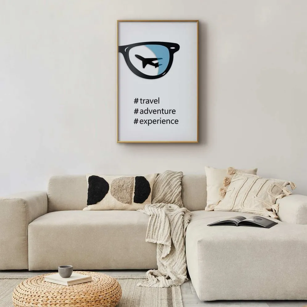 Plakat Nowe doświadczenia 21x30 cm z ramą złotą bez marginesu | MIRAT.