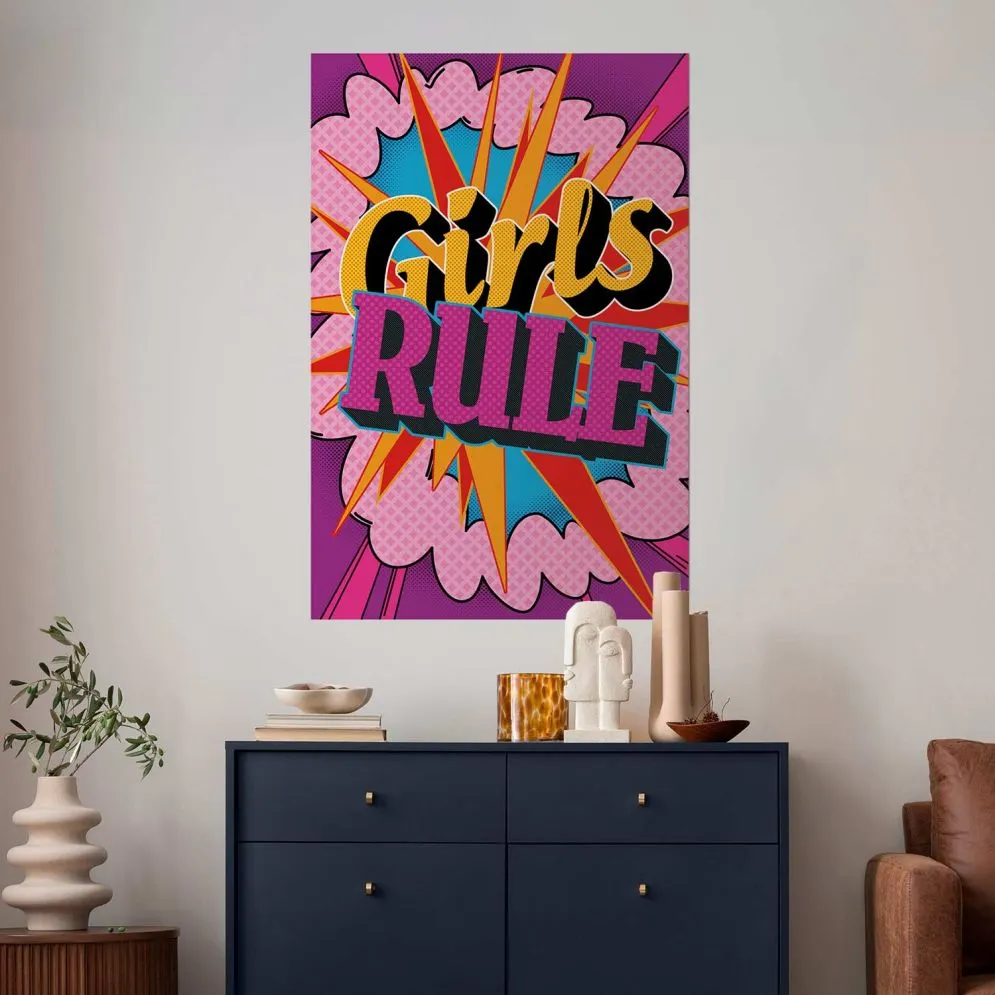 Plakat Girls Rule 60x90 cm bez ramy bez marginesu | MIRAT.