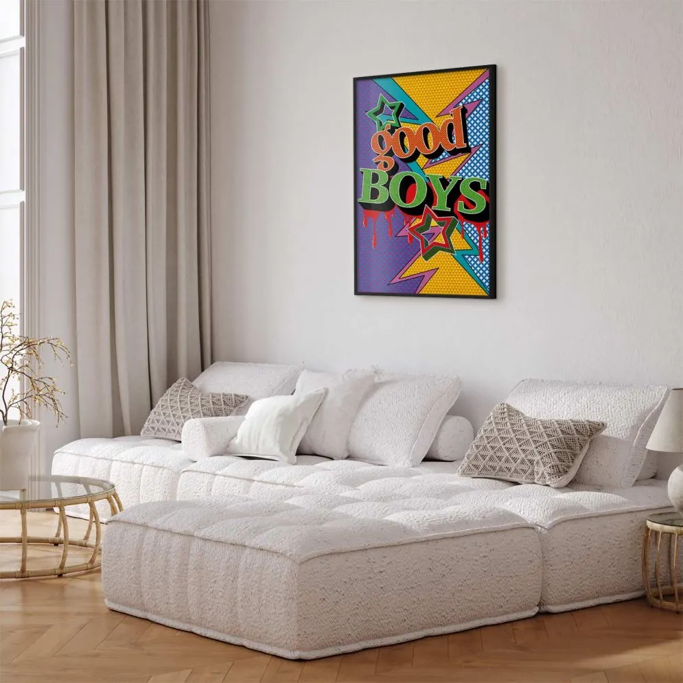 Plakat Good Boys 21x30 cm z ramą czarną bez marginesu | MIRAT.