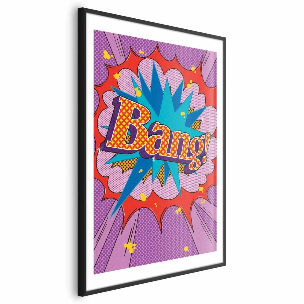Plakat Bang 29,7x42 cm z ramą czarną z marginesem | MIRAT.