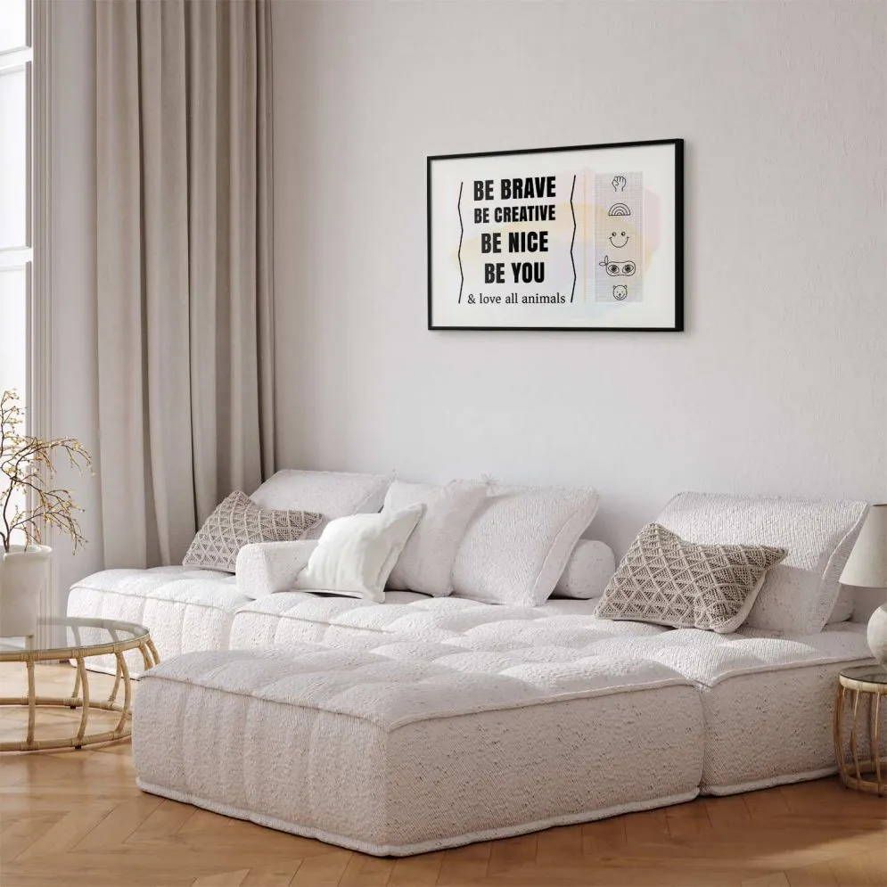 Plakat Bądź sobą 90x60 cm z ramą czarną z marginesem | MIRAT.